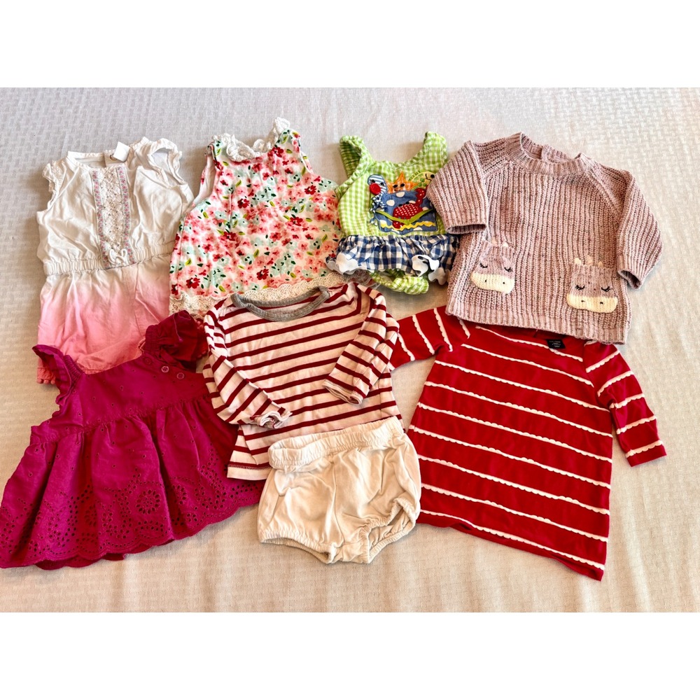 Baby Girl Clothing Bundle 0-3M 3M babyGap Mud Pie Burt's Bees Carter's 8pc Set